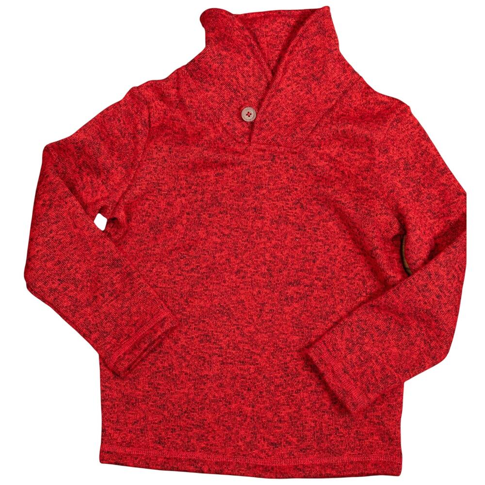 Jumping Beans Red Black Boys Cowl Collar Fleece Sweater 4